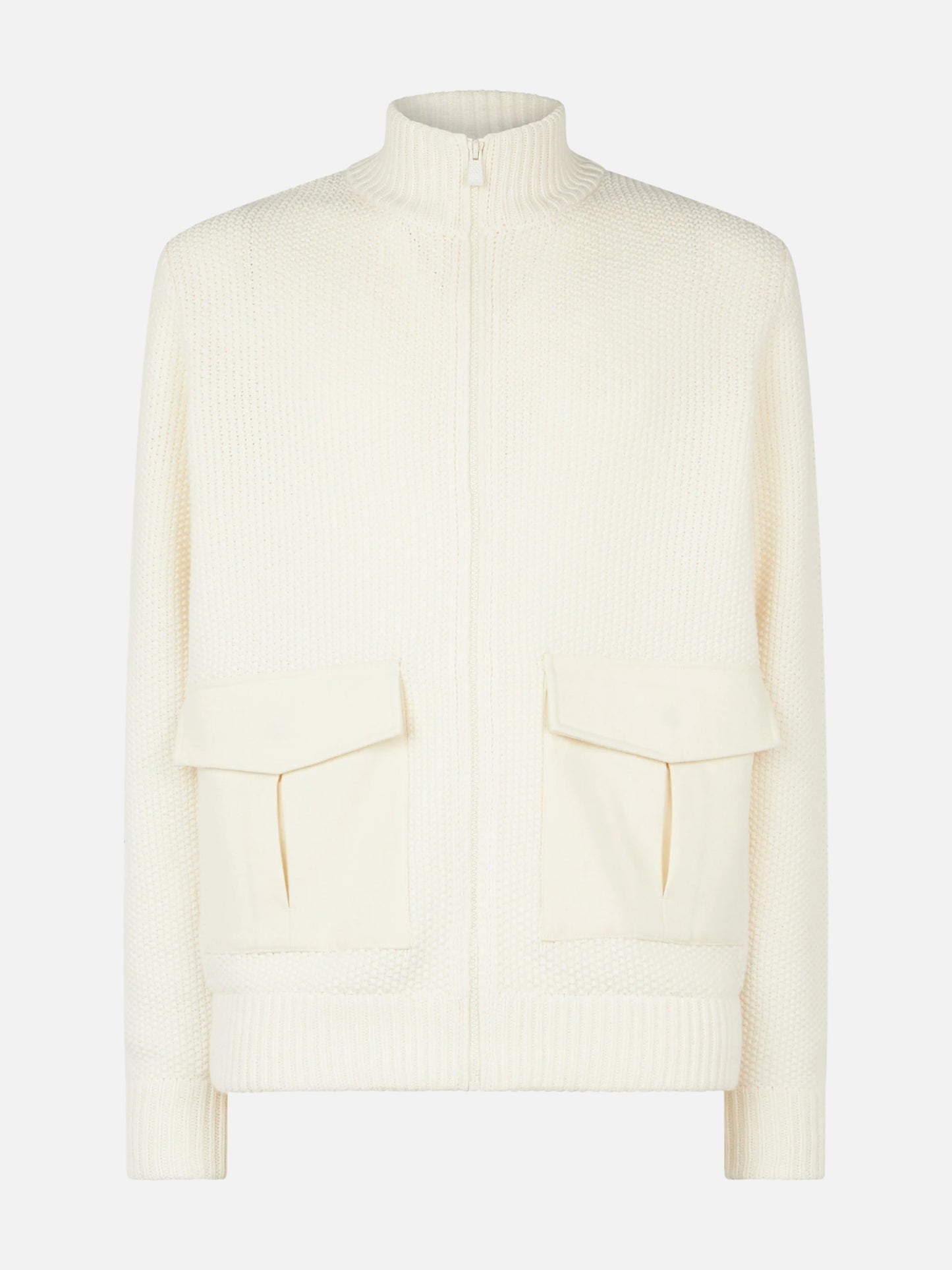 Gestrickte Bomberjacke für Herren mit Filztaschen