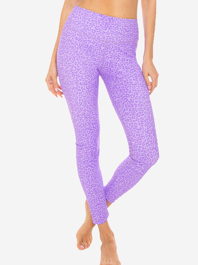 Animalier purple pastel printed yoga leggings