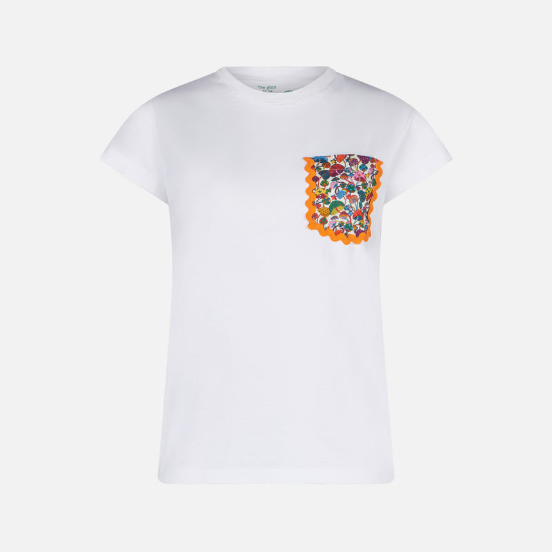 Damen-T-Shirt aus Baumwolle mit Tasche