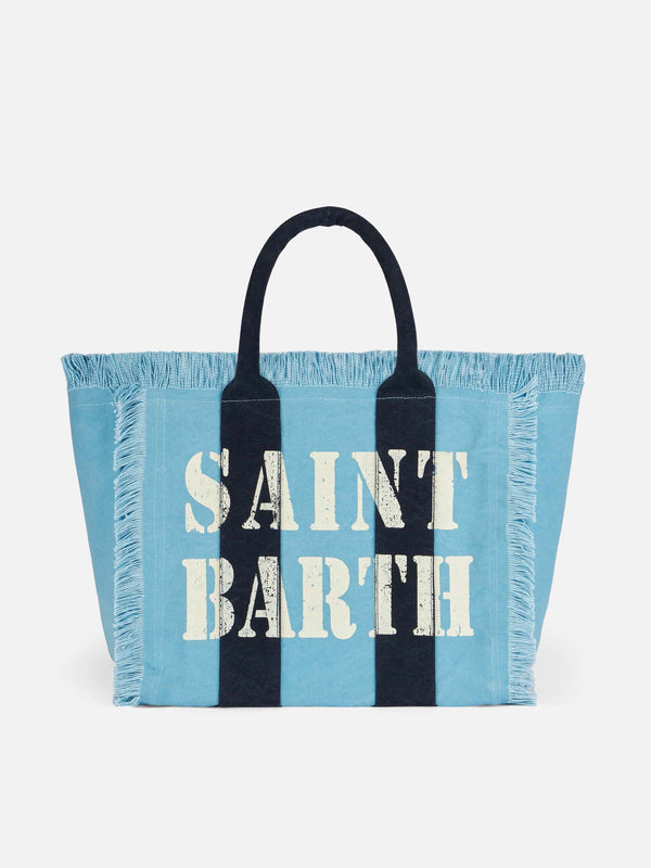 Vanity canvas shoulder bag with Saint Barth logo