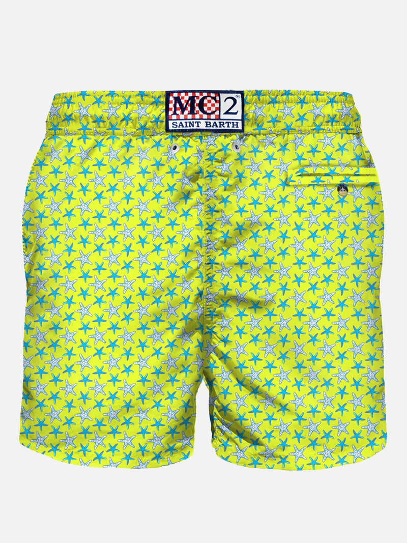 Herren-Badeshorts aus leichtem Stoff mit Seestern-Print