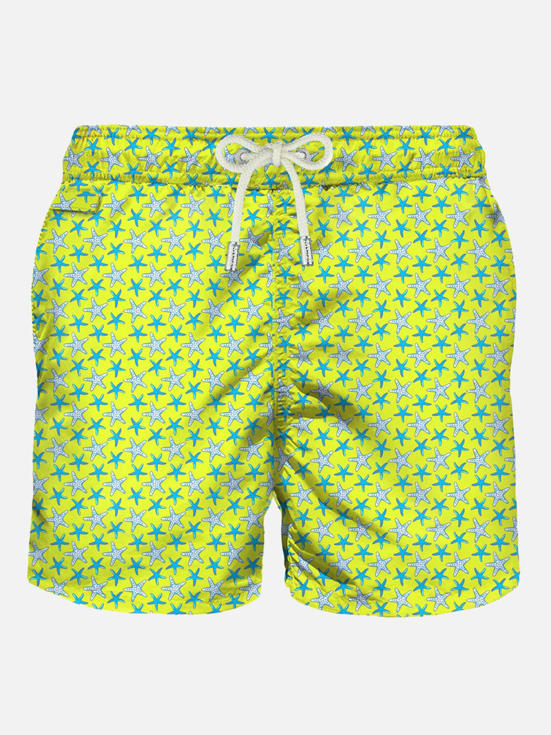 Herren-Badeshorts aus leichtem Stoff mit Seestern-Print