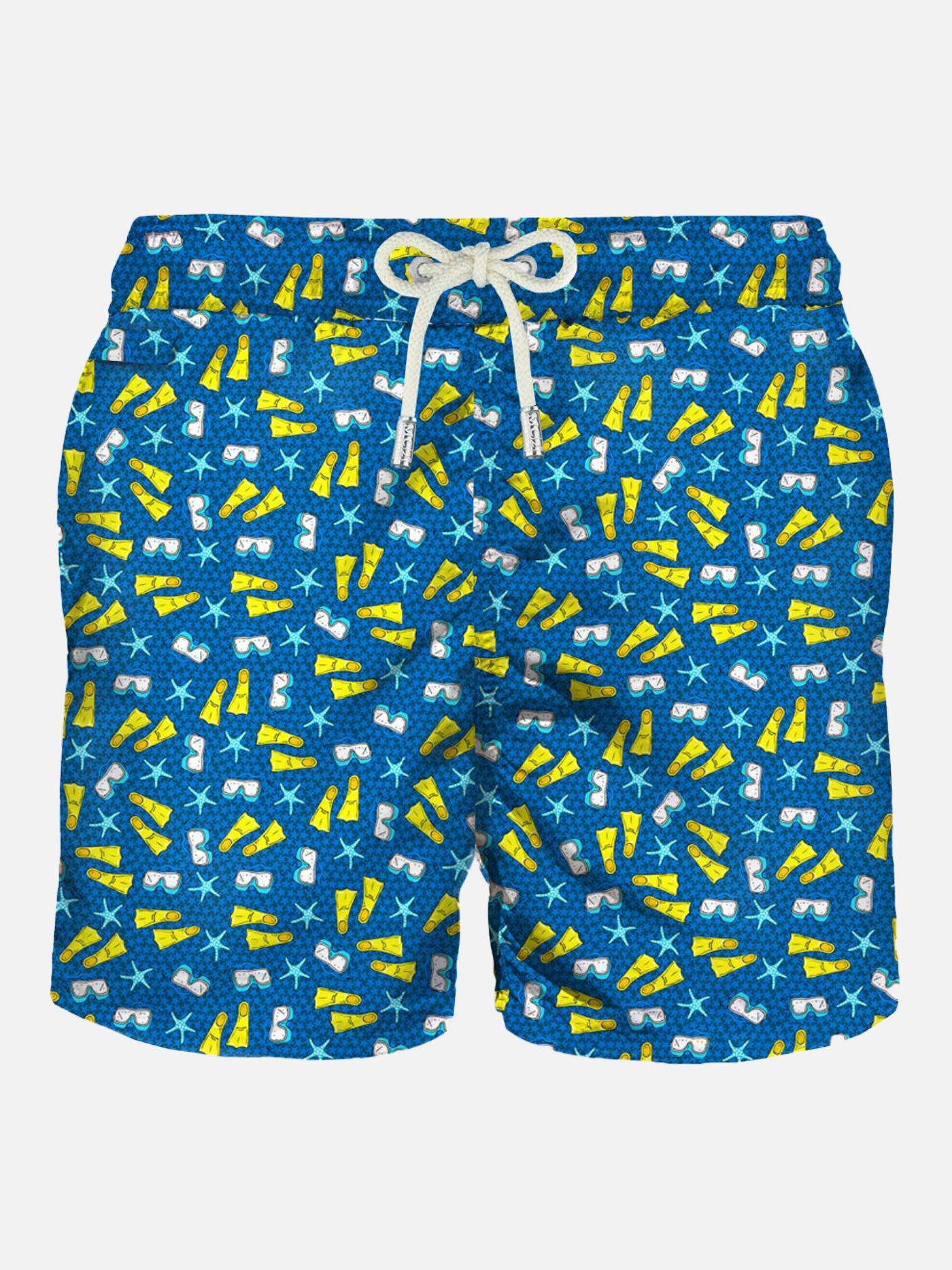 Light fabric man swim shorts snorkeling print