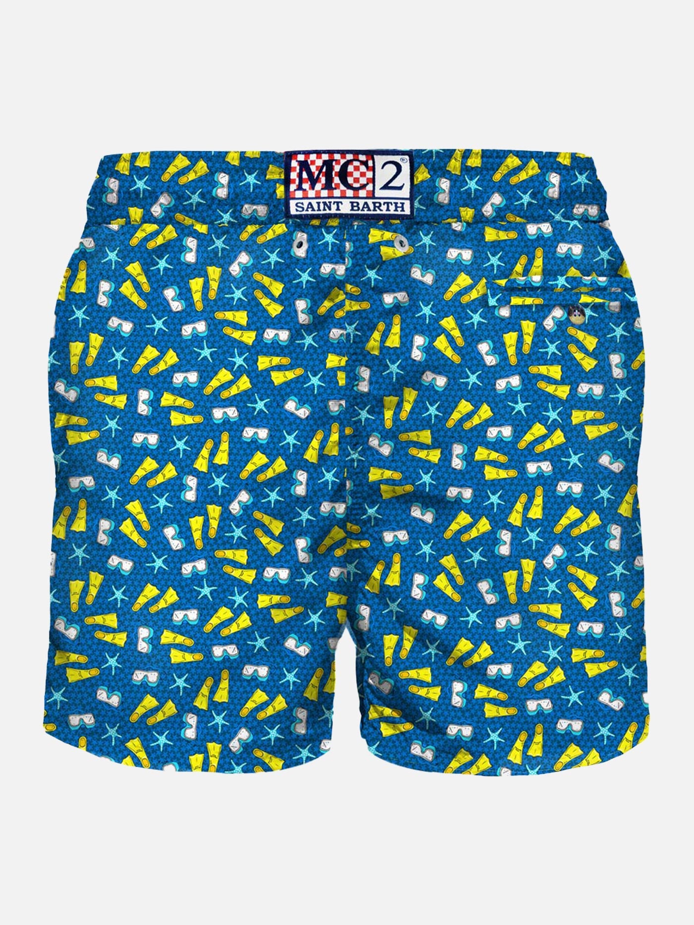 Light fabric man swim shorts snorkeling print
