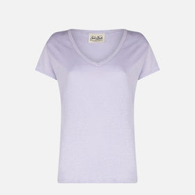 Woman lilac linen t-shirt Eloise