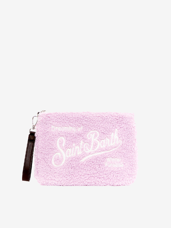 Parisienne lilac sherpa cross-body pouch bag