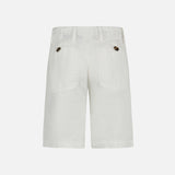 Boy white linen bermuda