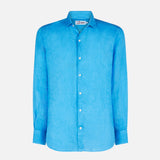 Camicia da uomo Pamplona in lino bluette