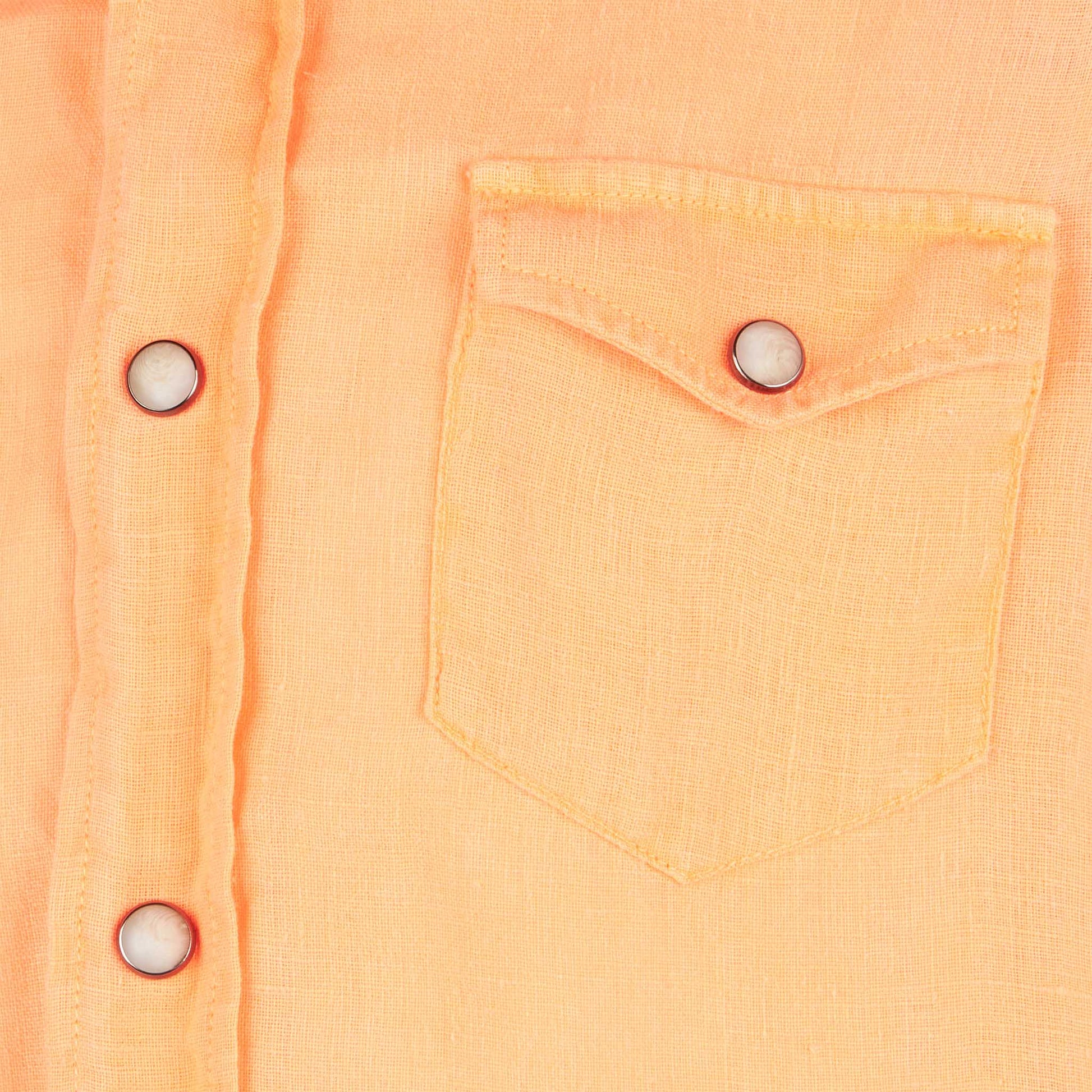 Boy fluo orange linen shirt - MC2 Saint Barth