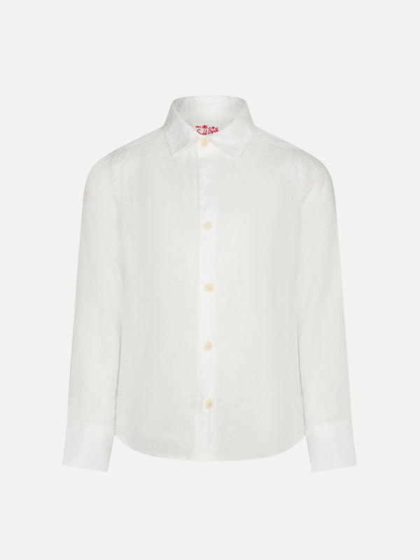 Camicia da bambino in lino bianco