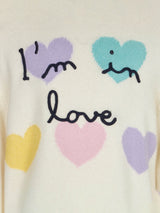 Maglia da bambina con stampa cuori e ricamo I'm in Love