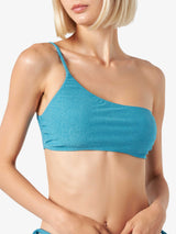 Bralette monospalla in lurex sky