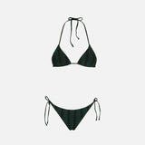 Bikini da donna a triangolo a righe lurex