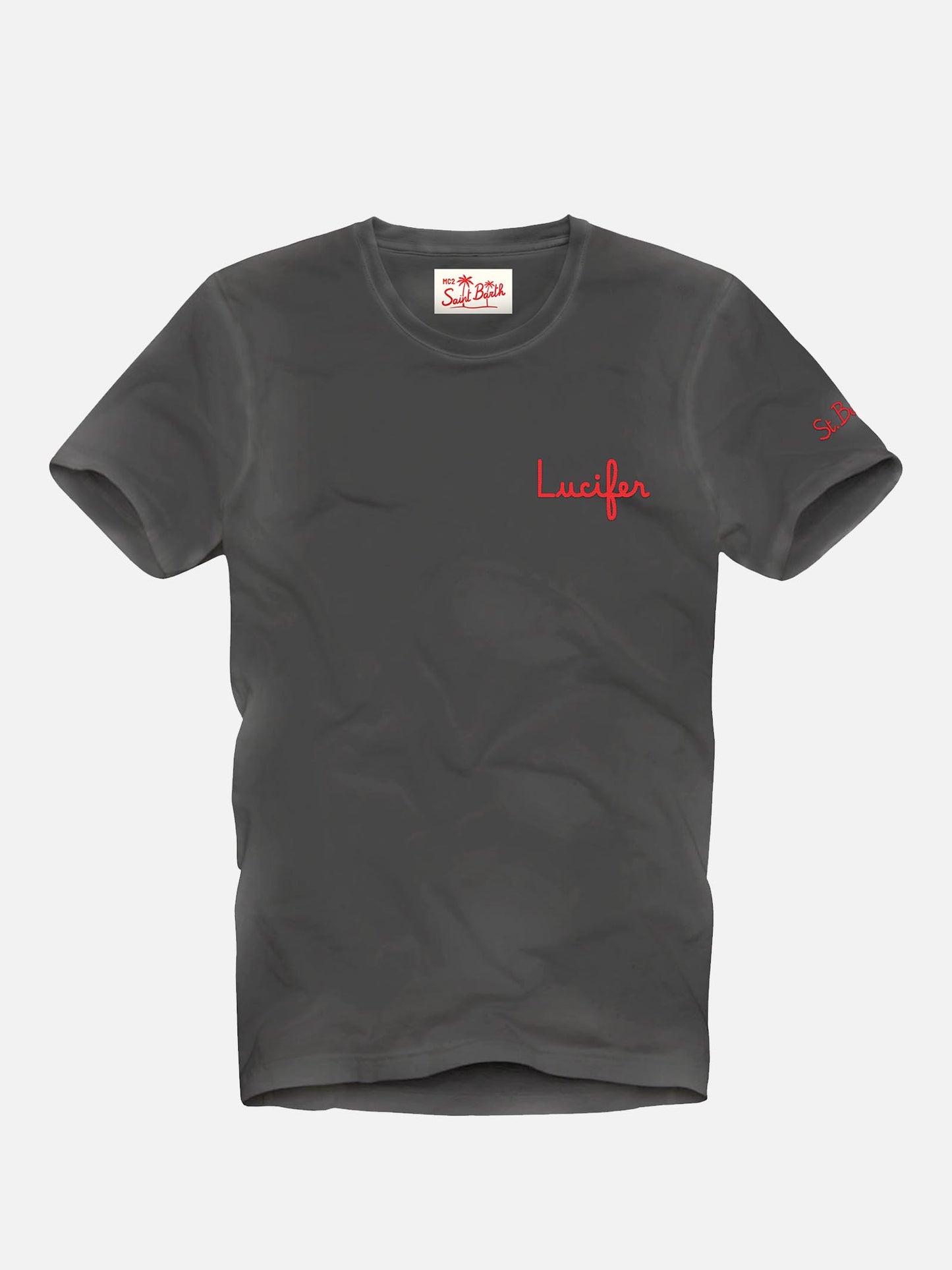 Herren-T-Shirt aus Baumwolle mit Vintage-Behandlung und Stickerei