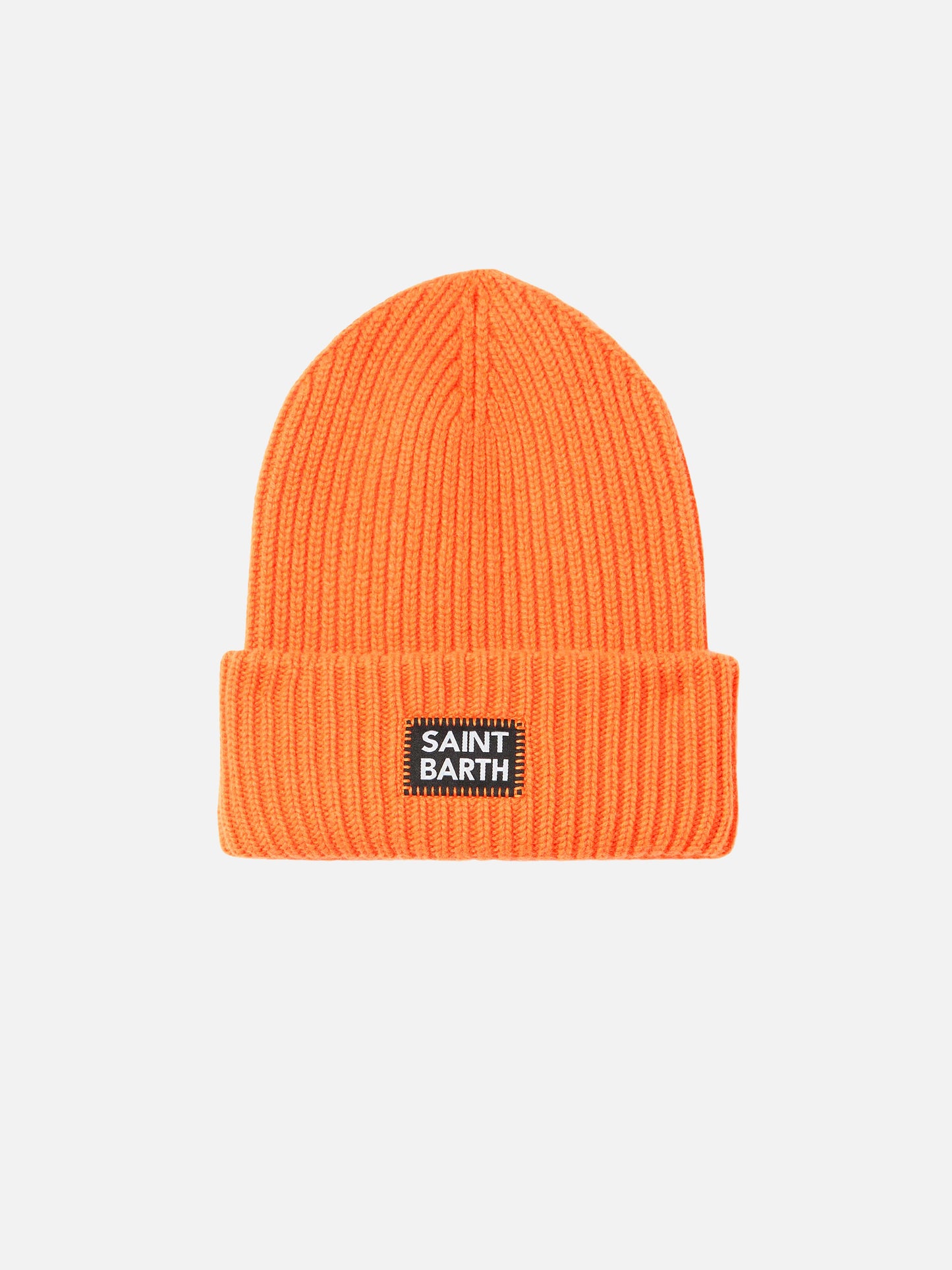 Man fluo orange knit beanie