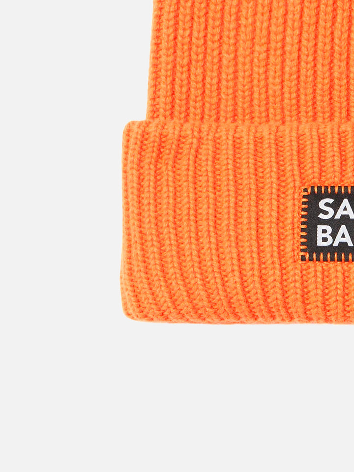 Man fluo orange knit beanie