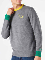 Man grey sweater with Daddy's cool embroidery