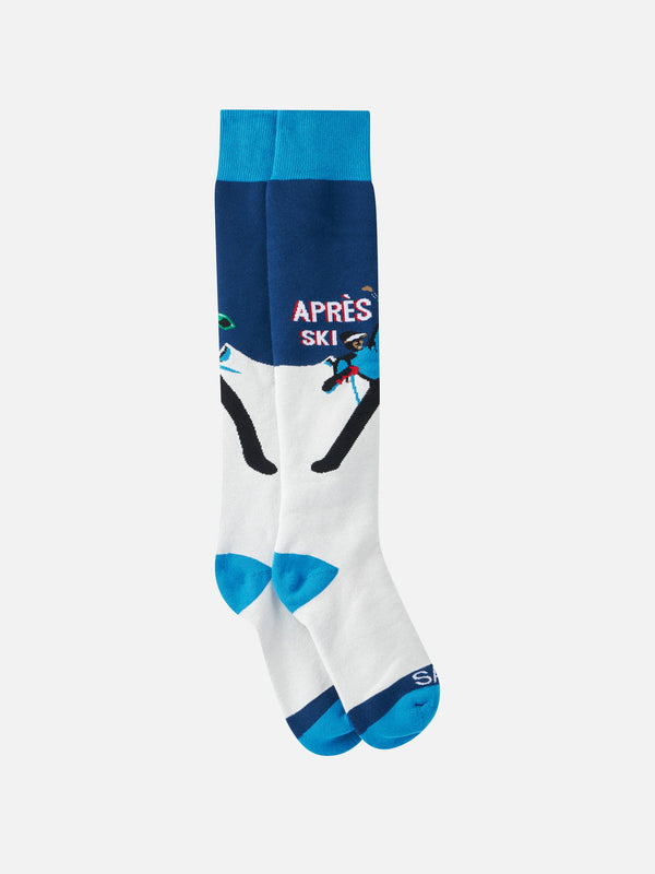 Man long socks with Après ski print