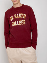 Felpa bordeaux stampa St. Barth College