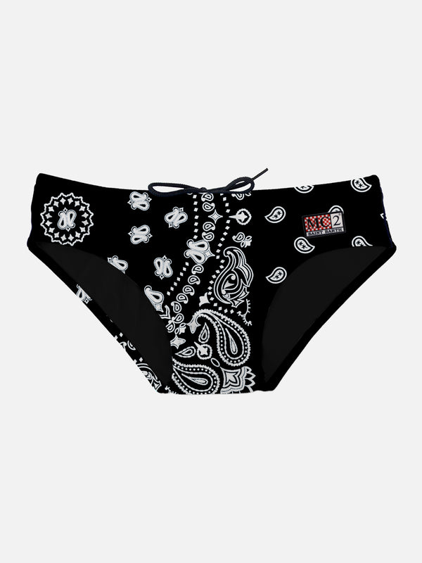 Man swim briefs foulard print