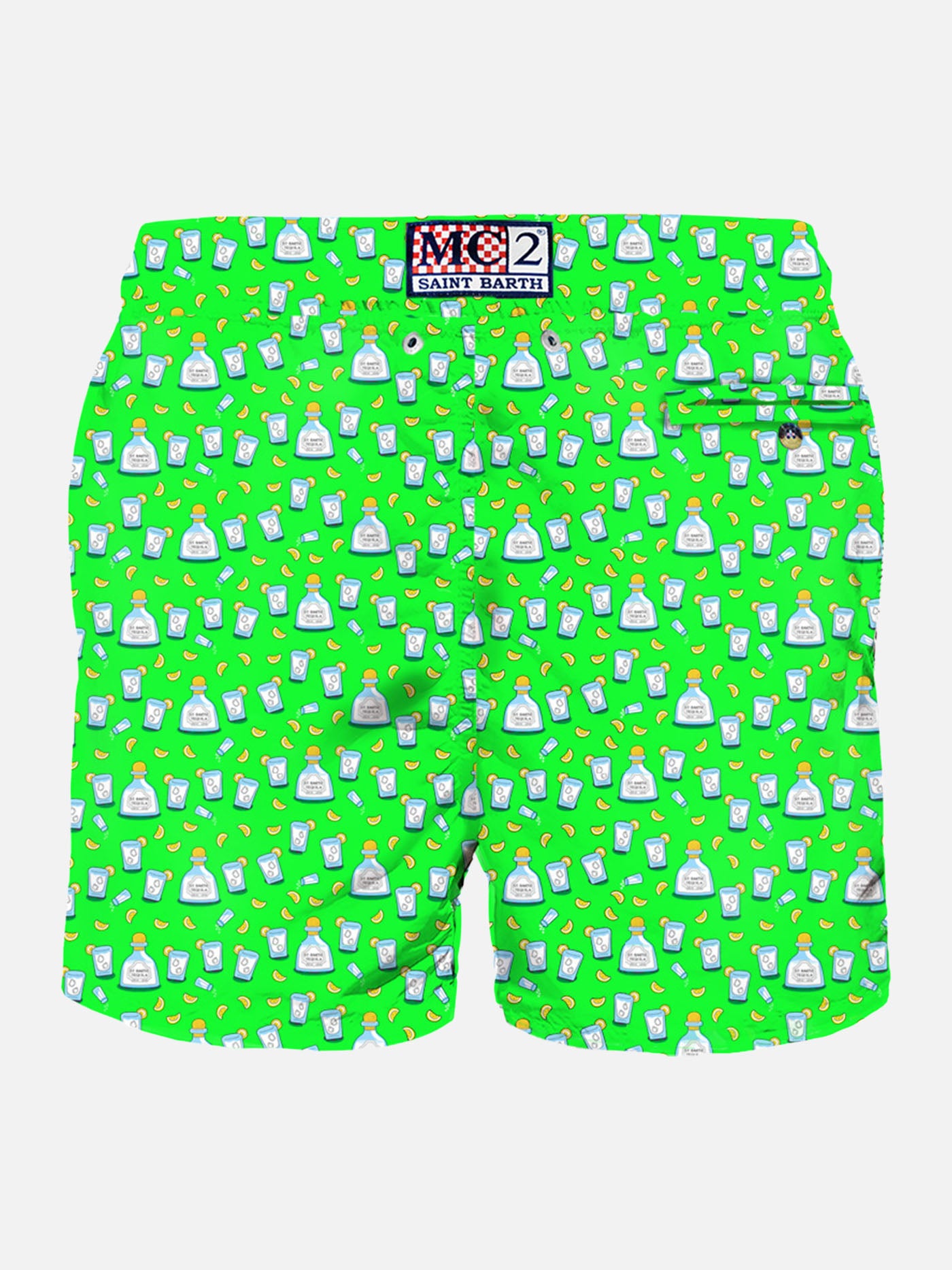 Costume da bagno da uomo in tessuto leggero con stampa tequila