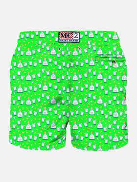 Costume da bagno da uomo in tessuto leggero con stampa tequila