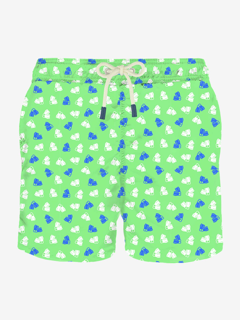 Badeshorts für Herren mit Flossen-Mikrodruck