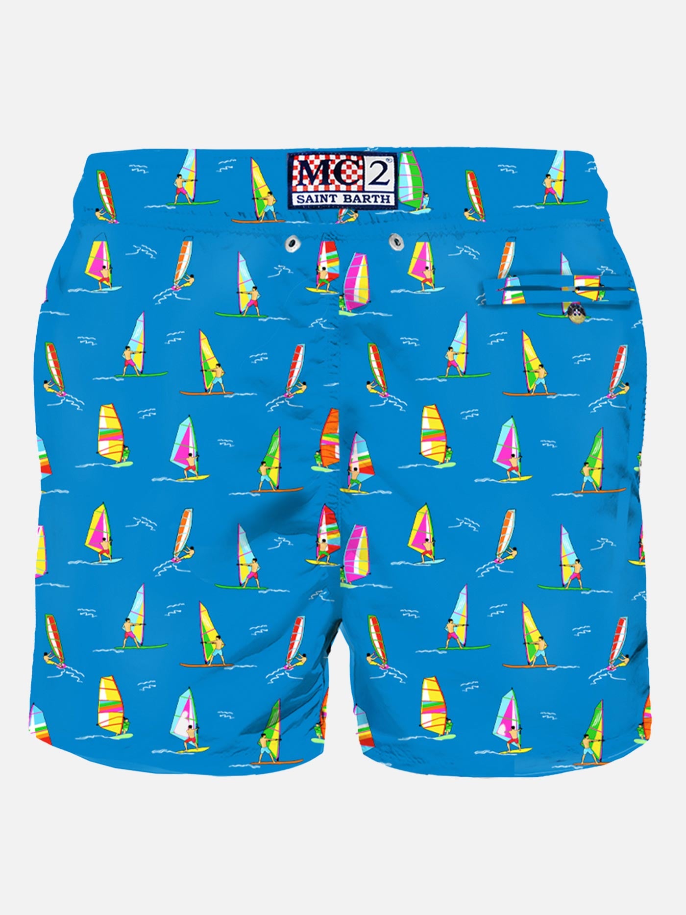 Costume da bagno da uomo in tessuto leggero con stampa windsurf