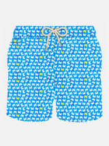 Herren-Badeshorts aus leichtem Stoff mit Krabben-Print