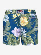 Light fabric man swim shorts tropical print