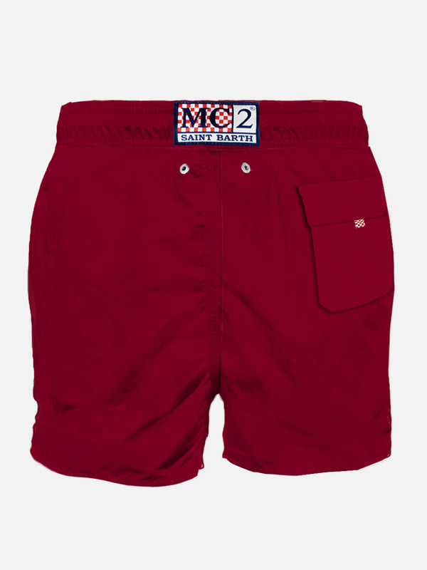 Man classic swim shorts with AS ROMA patch | AS ROMA SPECIAL EDITION