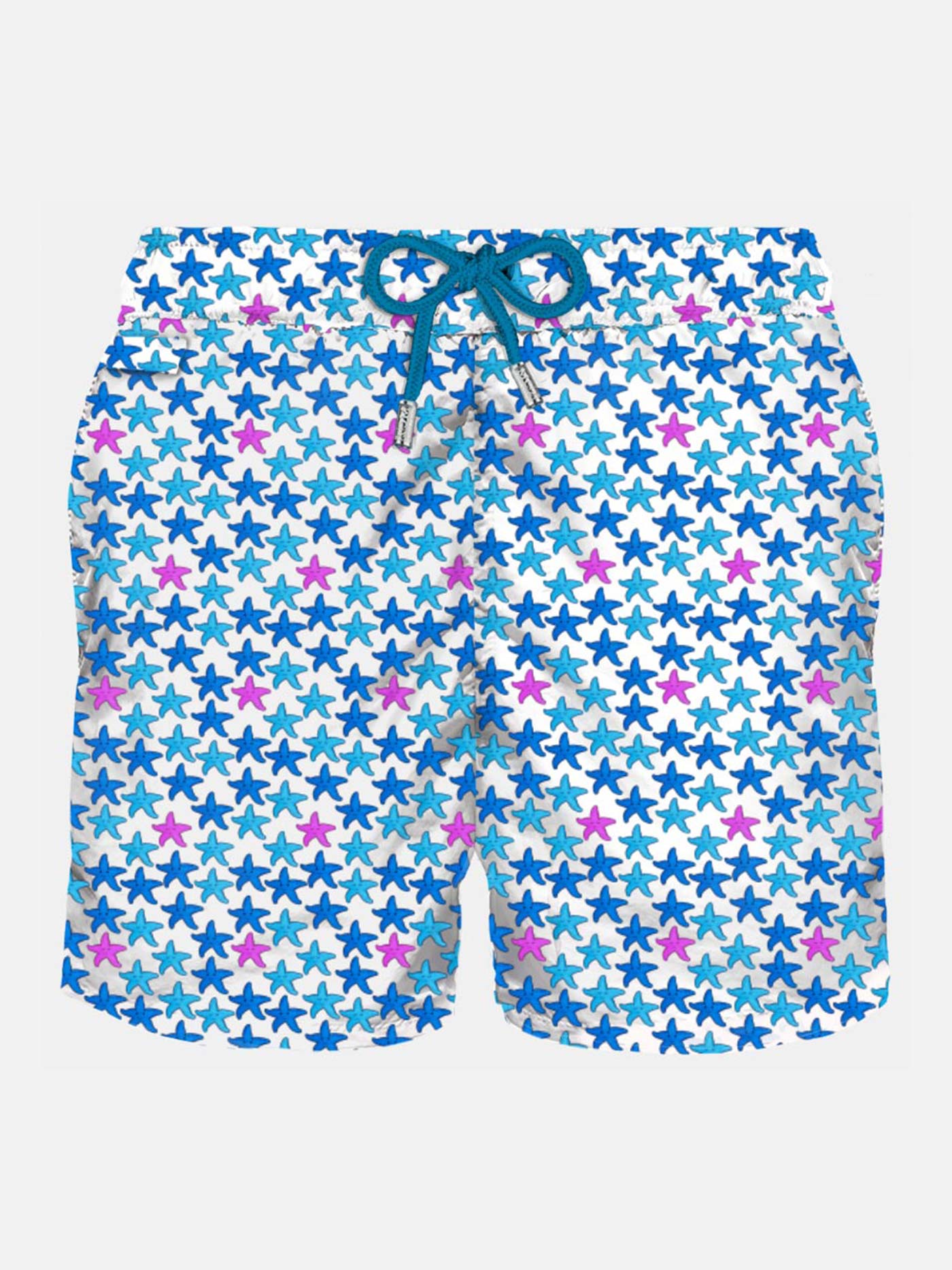 Costume da bagno da uomo in tessuto leggero con stampa stelle marine