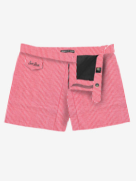 Costume da bagno da uomo a righe rosse