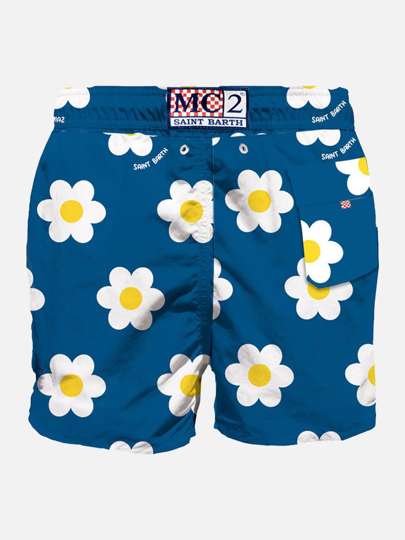 Klassische Herren-Badeshorts mit Gänseblümchen-Print