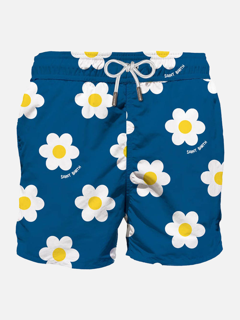 Klassische Herren-Badeshorts mit Gänseblümchen-Print