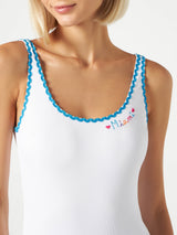 One piece swimsuit with Miami embroidery