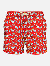 Man light fabric swim shorts with Tequila print