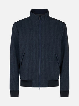 Man mid-weight herringbone bomber jacket Traveler