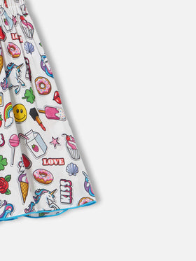 Cotton dress Lola with magic pop print