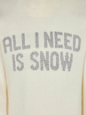 Maglione da bambina girocollo con scritta All I need is snow