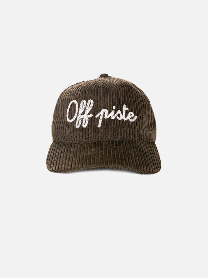 Olive green Baseball corduroy cap Off piste embroidery - MC2 Saint Barth
