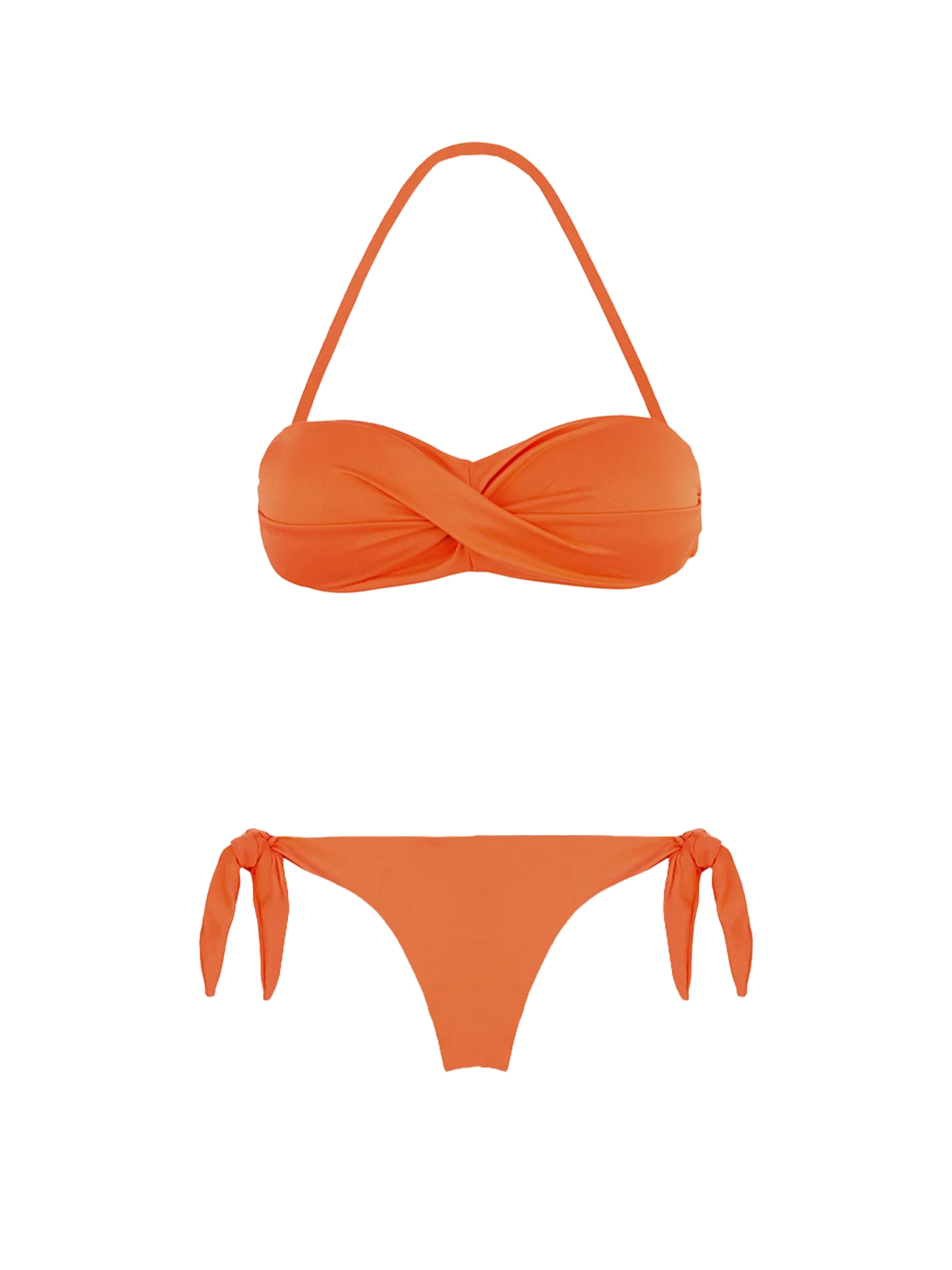 Orange Draped Bandeau Bikini - MC2 Saint Barth