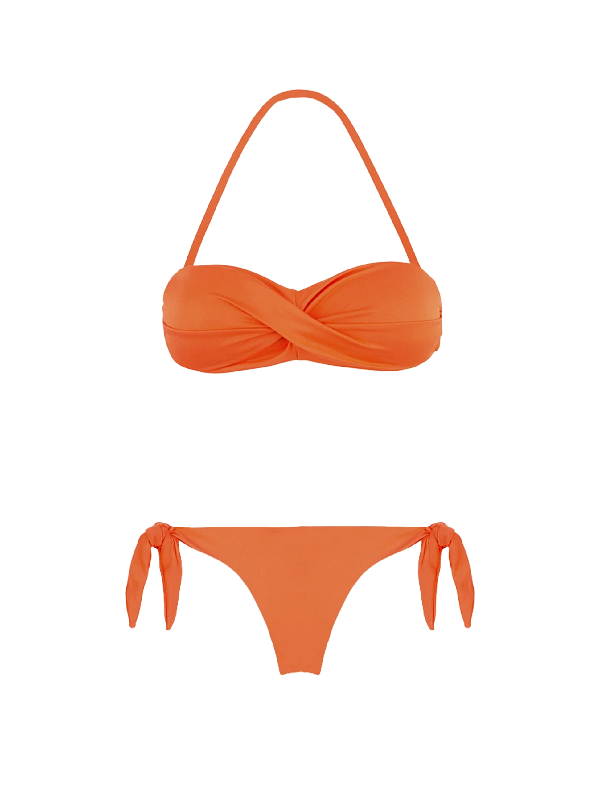 Orange Draped Bandeau Bikini - MC2 Saint Barth
