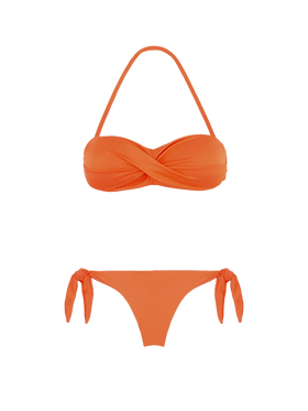 Orange Draped Bandeau Bikini - MC2 Saint Barth