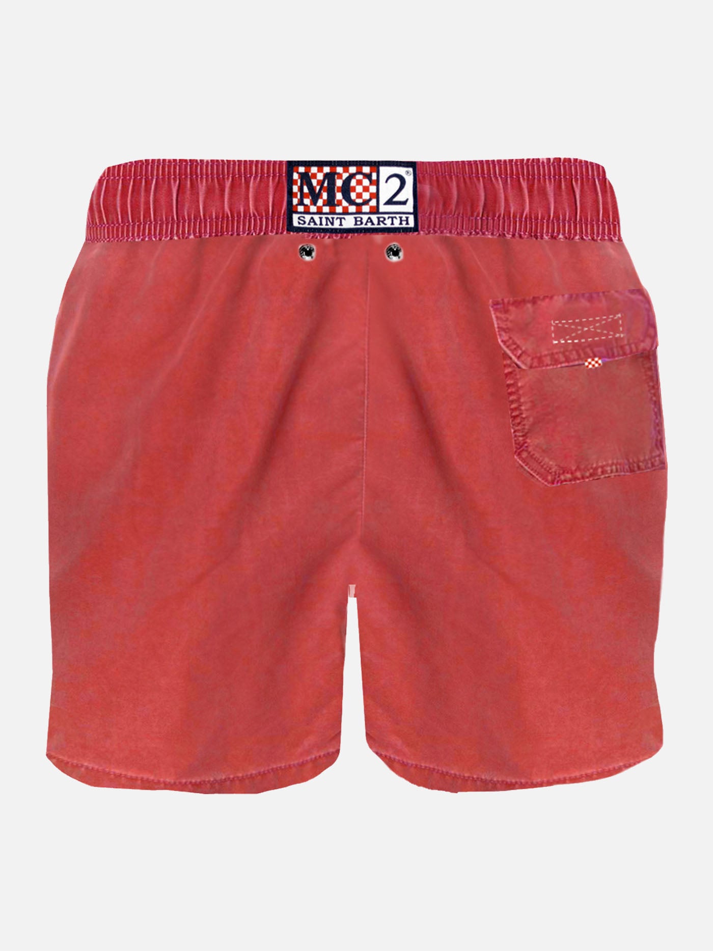 Red delavè man's swim shorts - MC2 Saint Barth