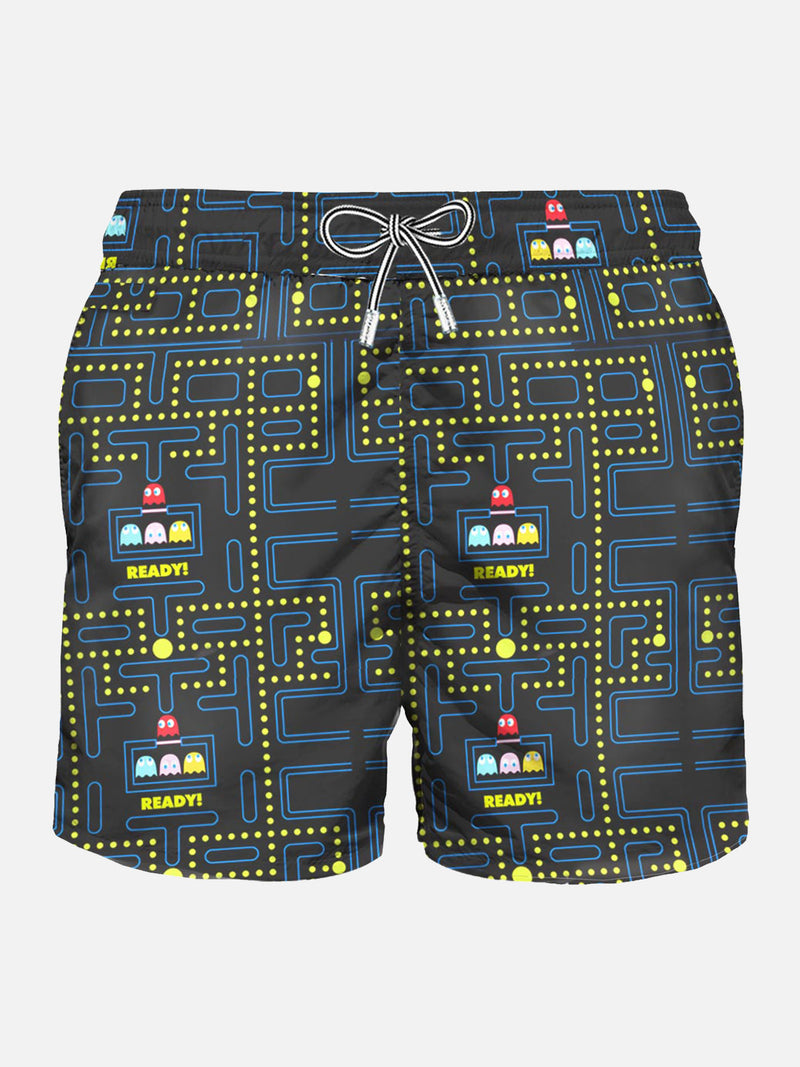 Man swim shorts with Pac-Man print