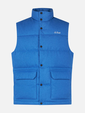 Man down padded wooly bluette vest with pockets