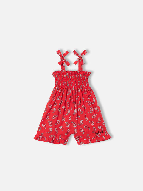 Girl playsuit with paisley print - MC2 Saint Barth