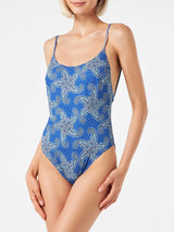 Paisley star print one piece swimsuit