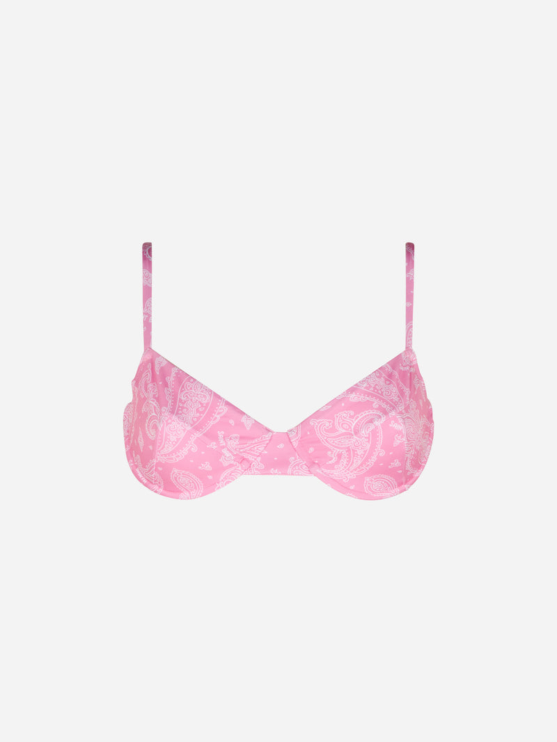 Bügel-Bralette mit Paisley-Print